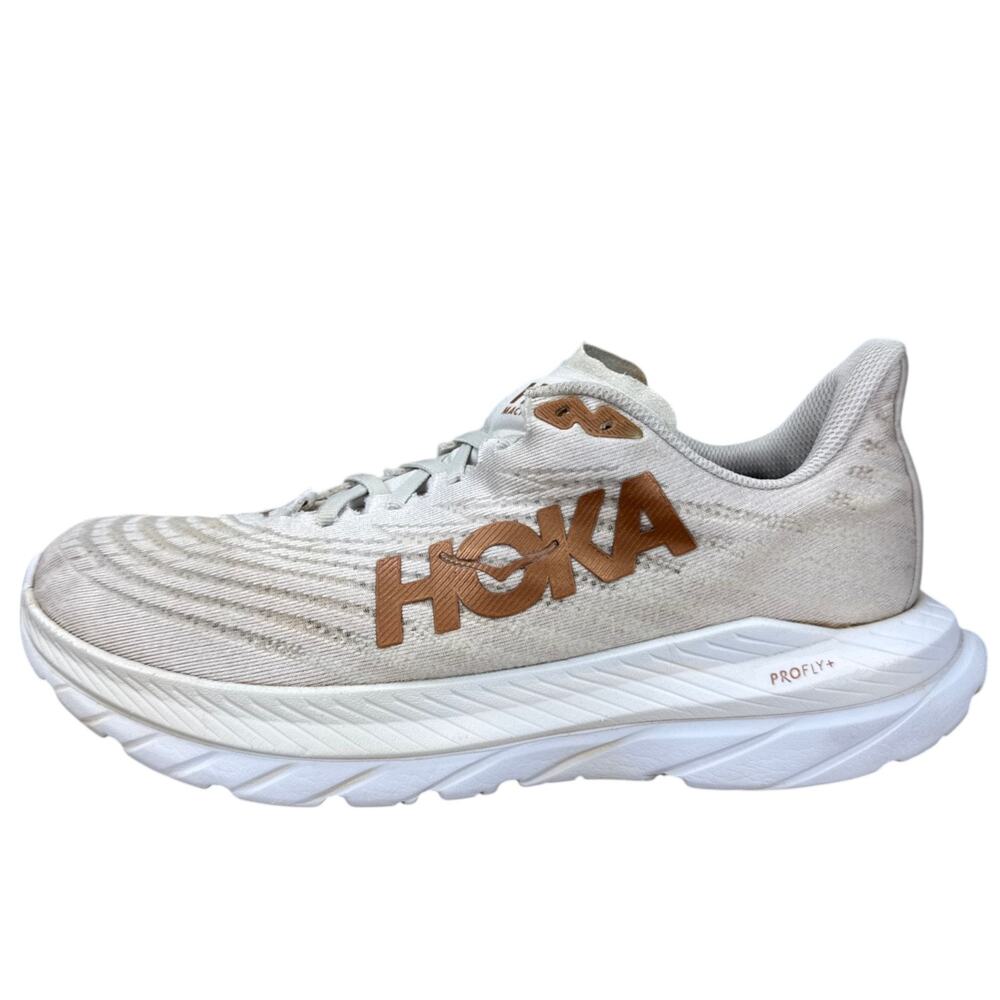 Hoka One One Mach 5 Womens 10.5 White Copper Running Shoes Athletic Sneaker B